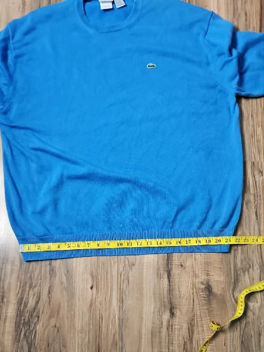 Lacoste Men’s Crewneck Sweater in Light Blue with Croc Logo